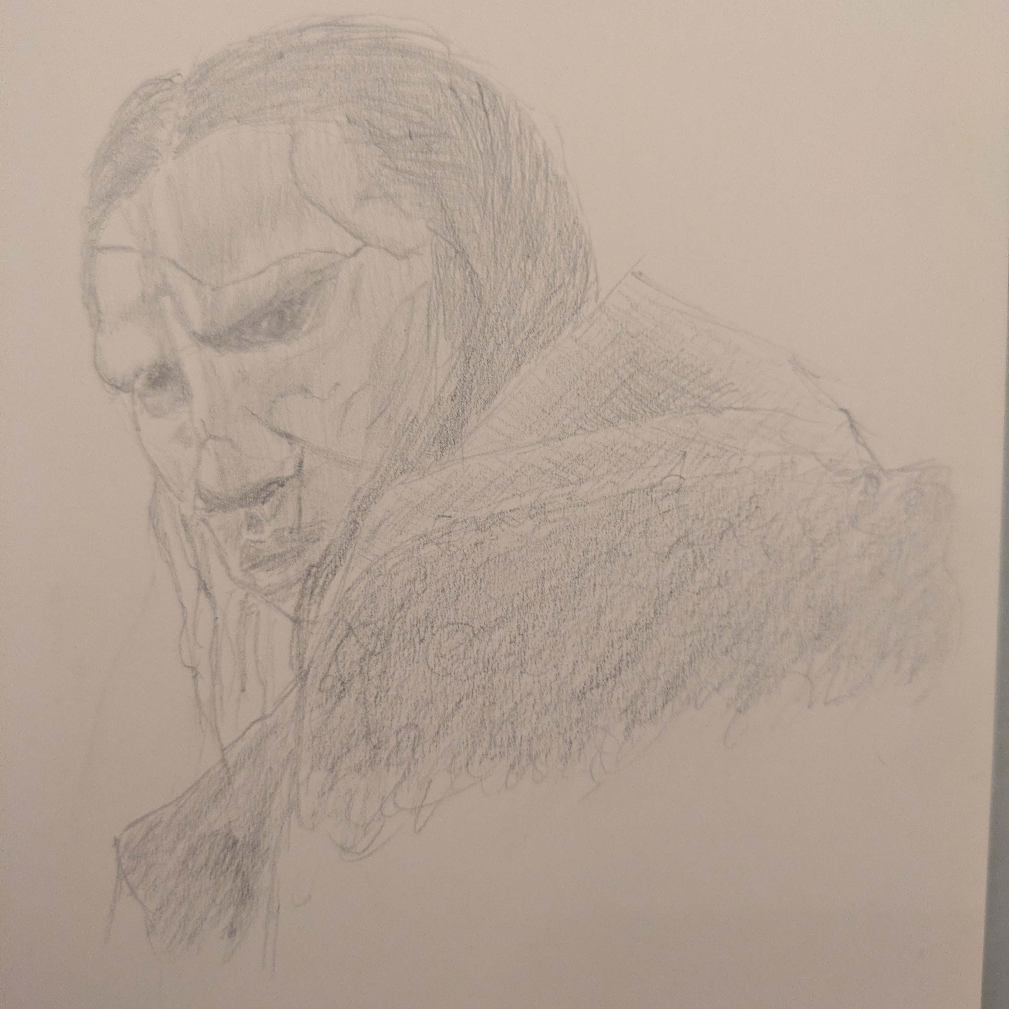 A sketch of the Creature from the recent Netflix adaptation of Mary Shelley's Frankenstein