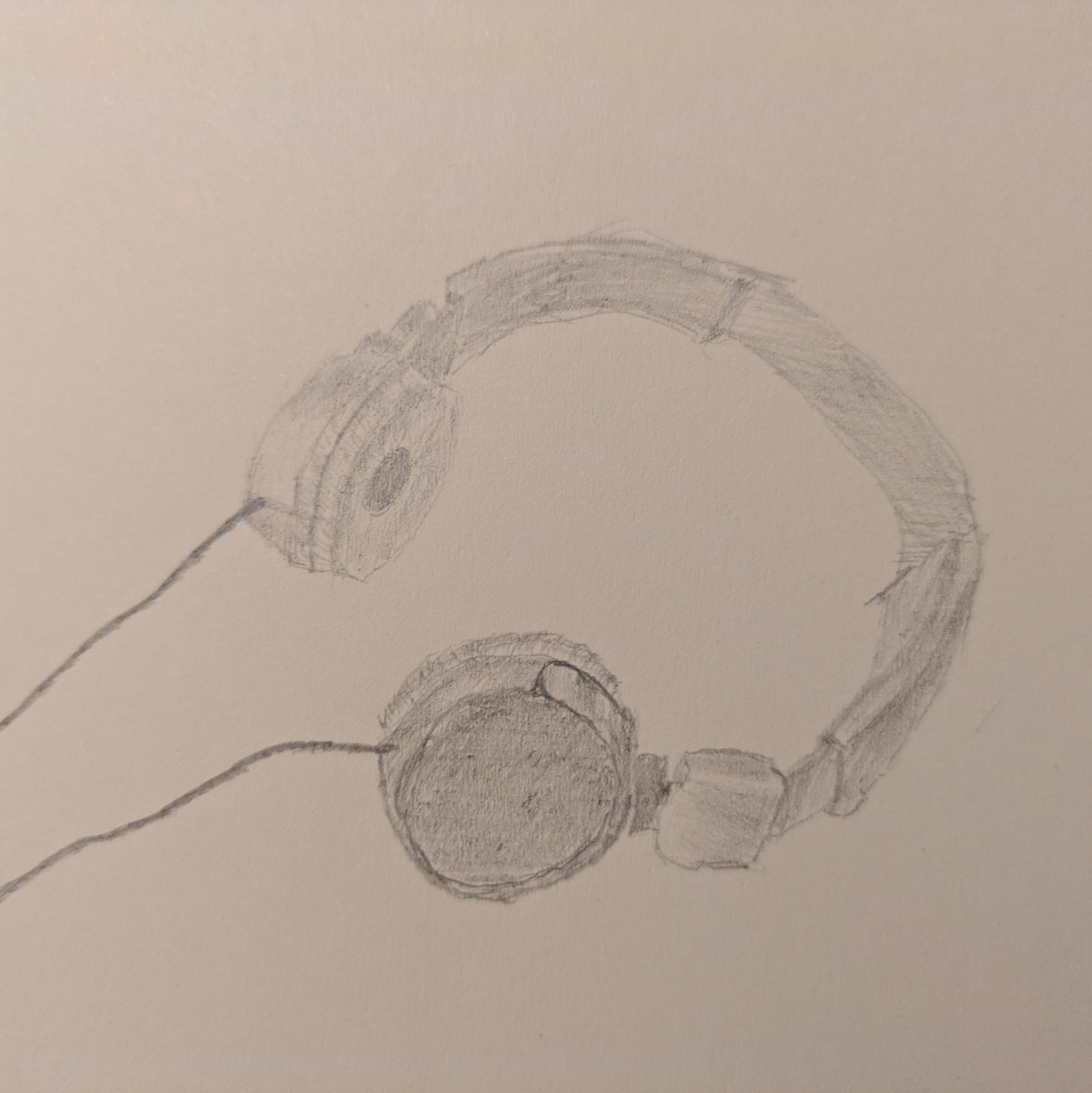 A sketch of a pair of headphones