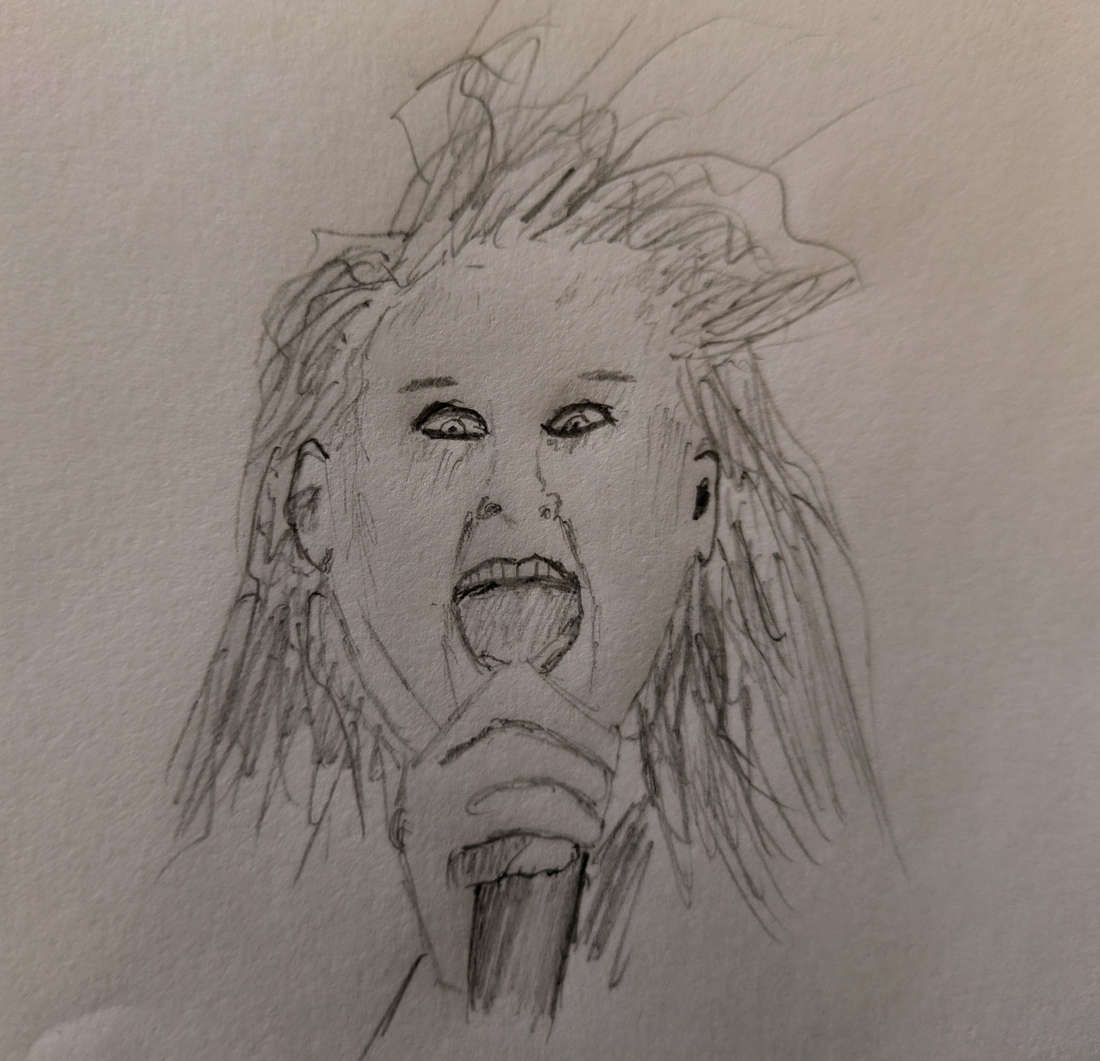 A bad drawing of Ozzy Osboourne